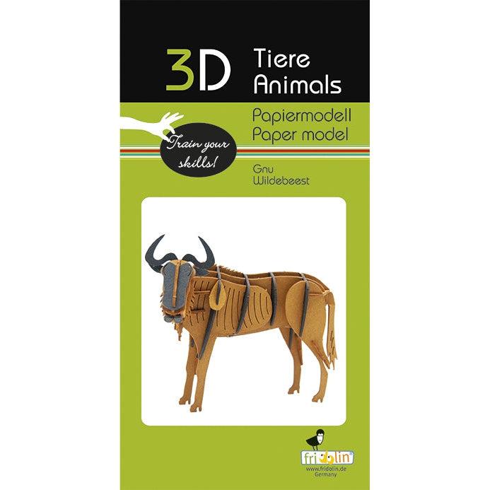 Wildebeest 3D Cardboard Model Kit Fridolin - for just $7.99! 