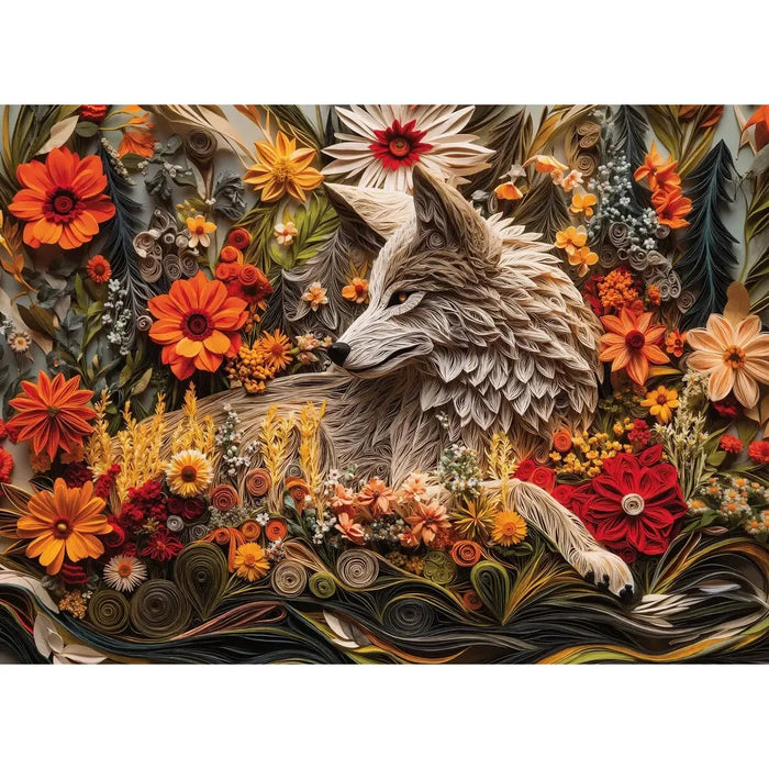 Wildflower Wolf 1000 Piece Jigsaw Puzzle Final Piece - for just $19.99! 