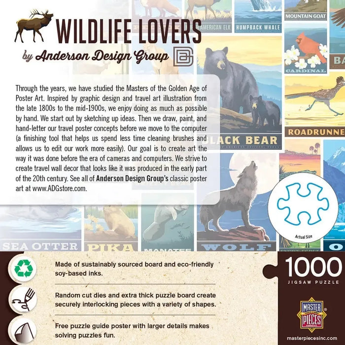 Wildlife Lovers by Anderson Design 1000 Piece Jigsaw Puzzle MasterPieces - for just $17.99! 
