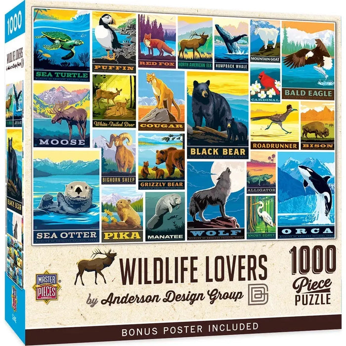 Wildlife Lovers by Anderson Design 1000 Piece Jigsaw Puzzle MasterPieces - for just $17.99! 