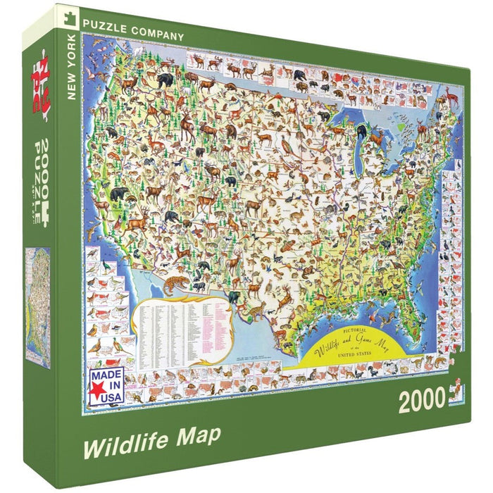 Wildlife Map 2000 Piece Jigsaw Puzzle NYPC - for just $34.99! 