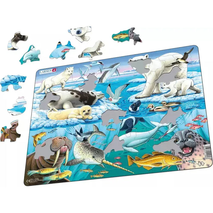 Wildlife On & Around an Arctic Iceberg 75 Piece Tray Jigsaw Puzzle Larsen - for just $11.99! 