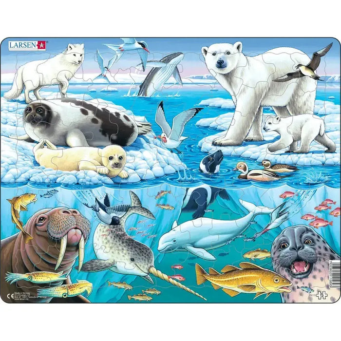 Wildlife On & Around an Arctic Iceberg 75 Piece Tray Jigsaw Puzzle Larsen - for just $11.99! 
