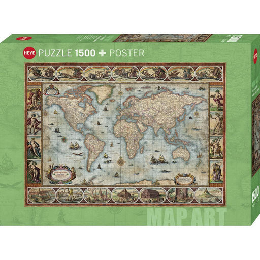 Willem Blaeu World Map Art 1500 Piece Jigsaw Puzzle Heye - for just $39.99! 