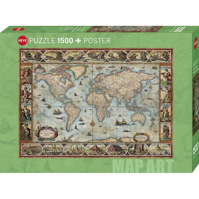 Willem Blaeu World Map Art 1500 Piece Jigsaw Puzzle Heye - for just $39.99! 