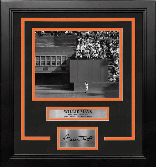 Willie Mays The Catch New York Giants 8" x 10" Framed Baseball Photo with Engraved Autograph - for just $79.99! 