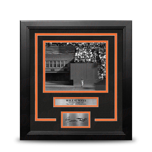 Willie Mays The Catch New York Giants 8" x 10" Framed Baseball Photo with Engraved Autograph - for just $79.99! 