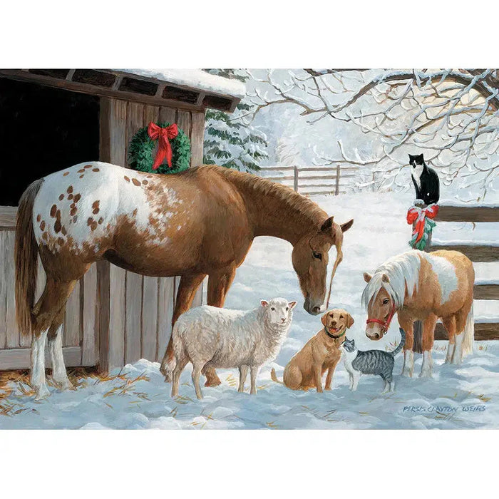 Winter Barnyard 350 Piece Family Jigsaw Puzzle Cobble Hill - for just $17.99! 