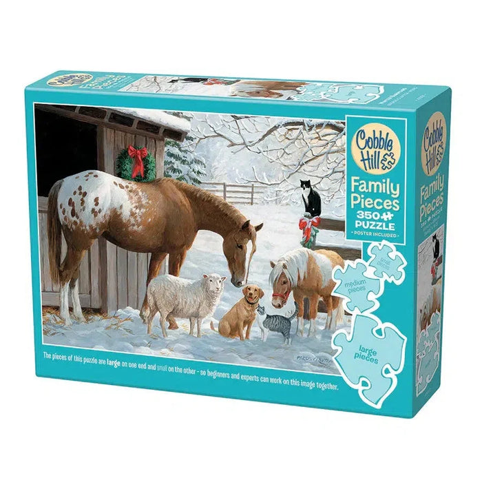 Winter Barnyard 350 Piece Family Jigsaw Puzzle Cobble Hill - for just $18.99! 