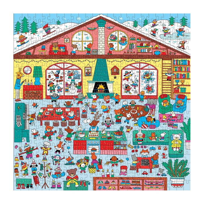 Winter Chalet Search & Find 500 Piece Jigsaw Puzzle Mudpuppy - for just $17.99! 
