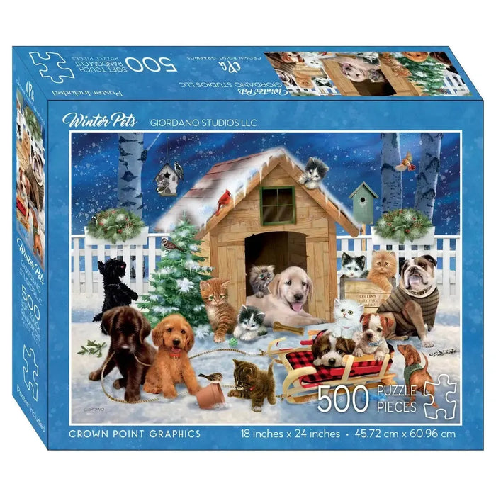 Winter Pets 500 Piece Soft Touch Jigsaw Puzzle Crown Point - for just $19.99! 