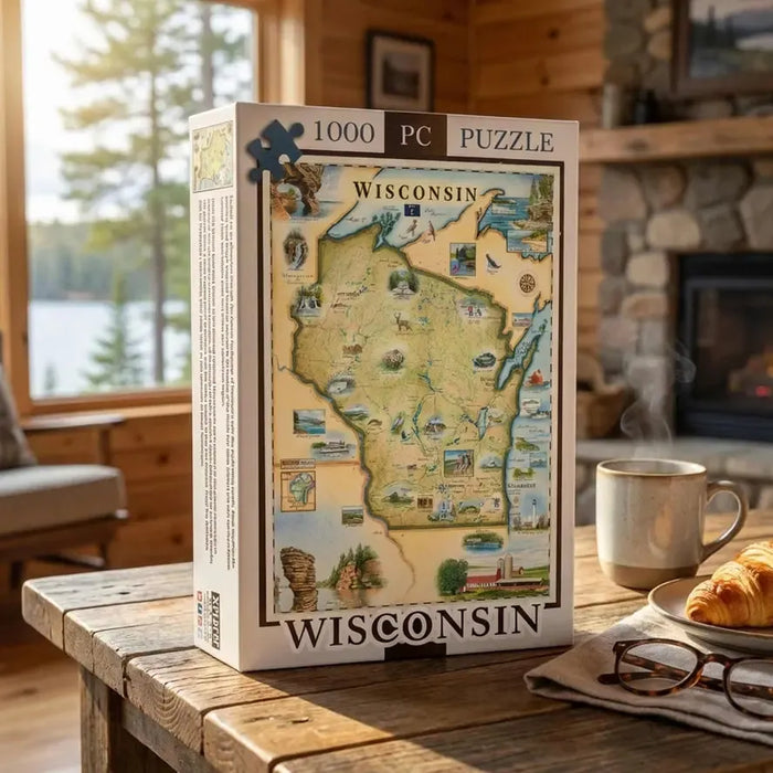 Wisconsin 1000 Piece Jigsaw Puzzle Xplorer Maps - for just $24.99! 