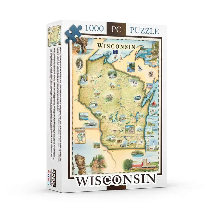 Wisconsin 1000 Piece Jigsaw Puzzle Xplorer Maps - for just $24.99! 