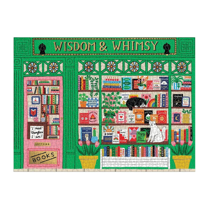 Wisdom & Whimsy Bookshop 1000 Piece Jigsaw Puzzle Galison - for just $21.99! 