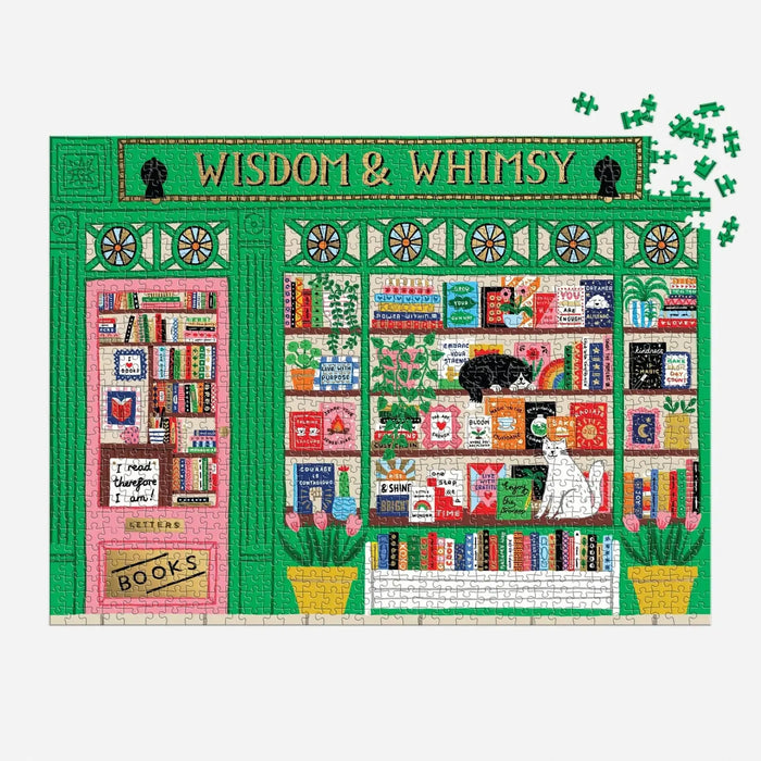 Wisdom & Whimsy Bookshop 1000 Piece Jigsaw Puzzle Galison - for just $21.99! 