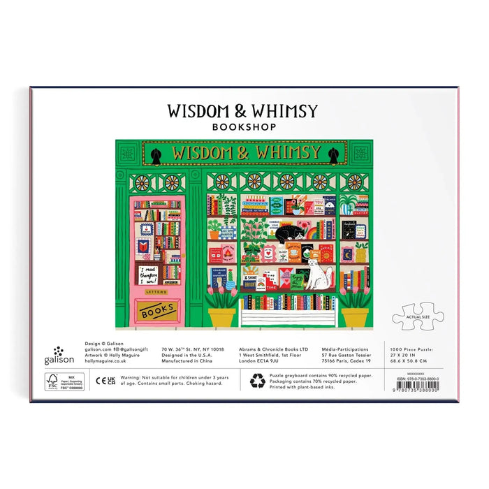 Wisdom & Whimsy Bookshop 1000 Piece Jigsaw Puzzle Galison - for just $21.99! 