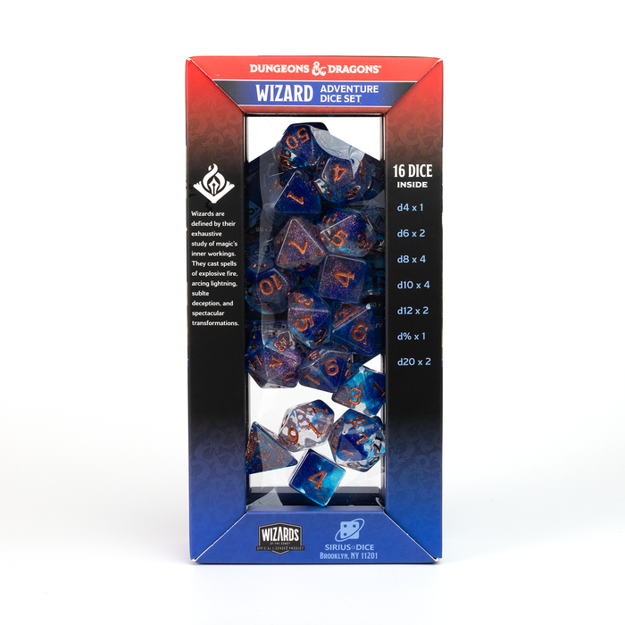 D&D Adventure Dice Set - Wizard Edition | Blue 16pc Collection - for just $24.99! 