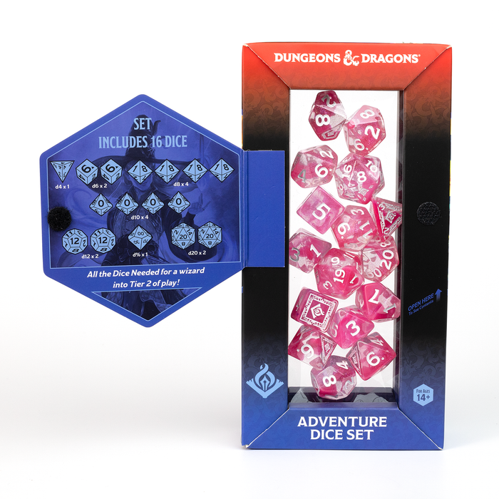 D&D Adventure Dice Set - Wizard Edition | Fuchsia 16pc Collection - for just $24.99! 
