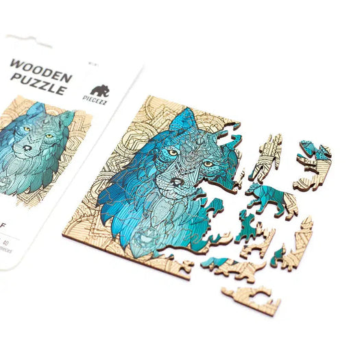 Wolf 40 Piece Mini Wooden Jigsaw Puzzle Geek Toys - for just $14.99! 