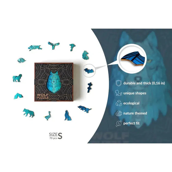 Wolf 70 Piece Wooden Jigsaw Puzzle Geek Toys - for just $49.99! 