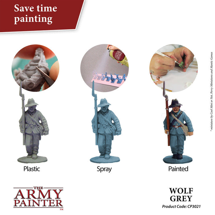 Army Painter Colour Primer: Wolf Grey - Premium Miniatures - Just $17.99! Shop now at Retro Gaming of Denver