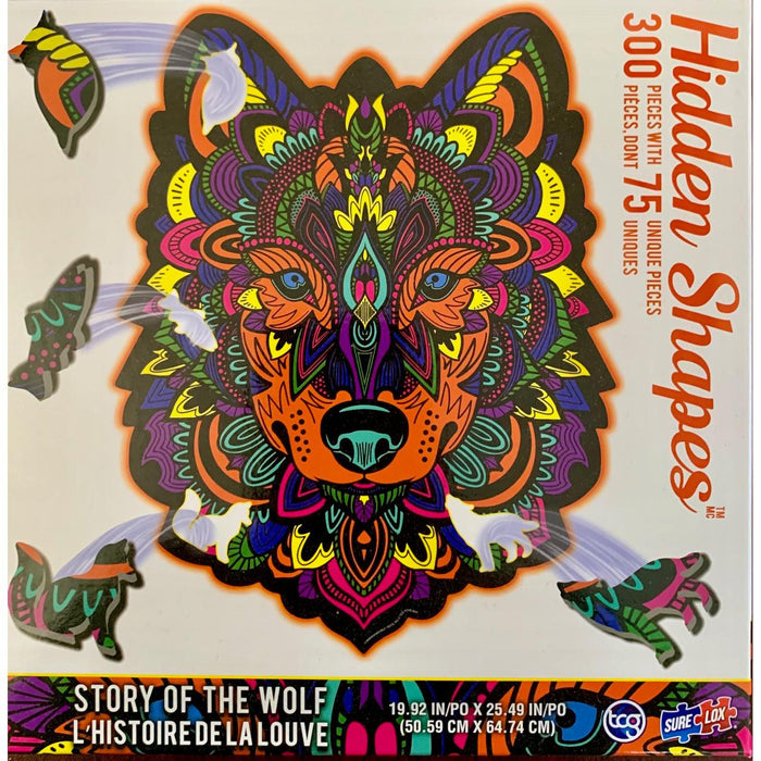 Wolf Hidden Shapes 300 Piece Jigsaw Puzzle Sure Lox - for just $14.99! 