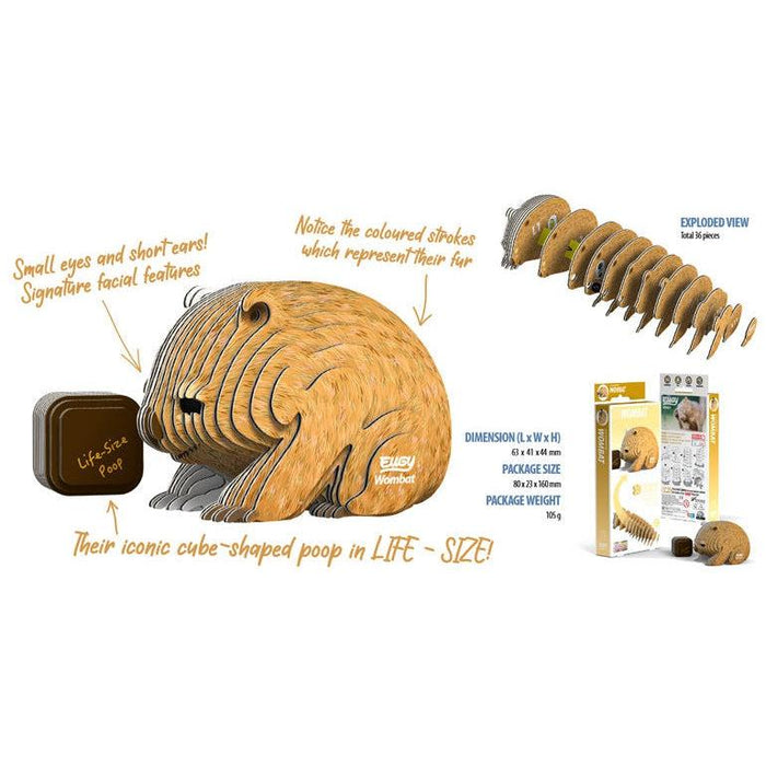 Wombat 3D Cardboard Model Kit Eugy - for just $11.99! 