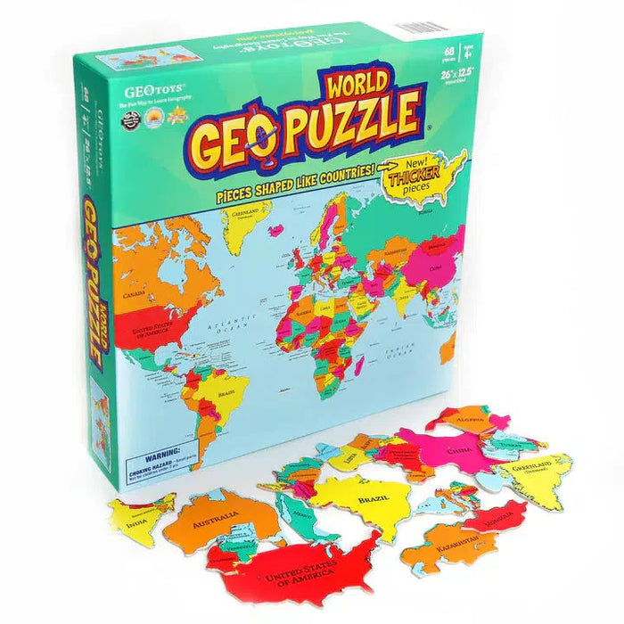 World GeoPuzzle 68 Piece Jigsaw Puzzle Geotoys - for just $21.99! 