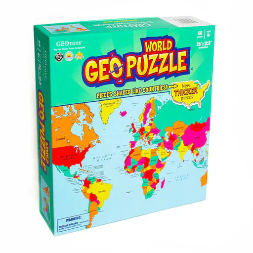 World GeoPuzzle 68 Piece Jigsaw Puzzle Geotoys - for just $21.99! 