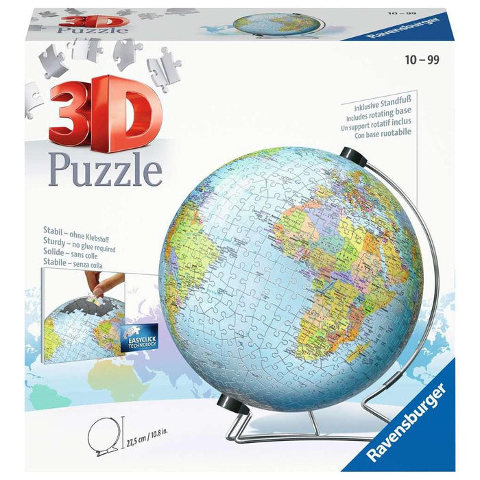 World Globe with Stand 550 Piece 3D Jigsaw Puzzle Ravensburger - for just $54.99! 