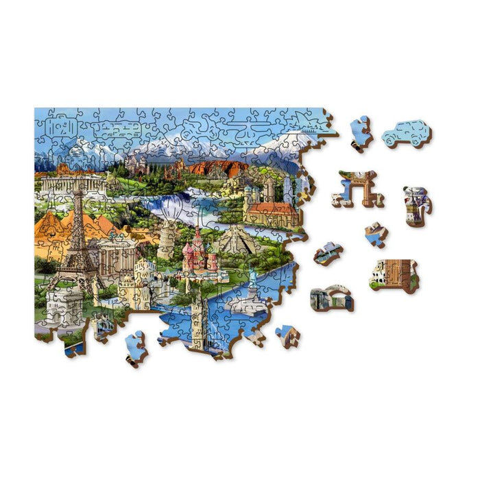 World Landmarks 300 Piece Wood Jigsaw Puzzle Wooden City - for just $24.99! 