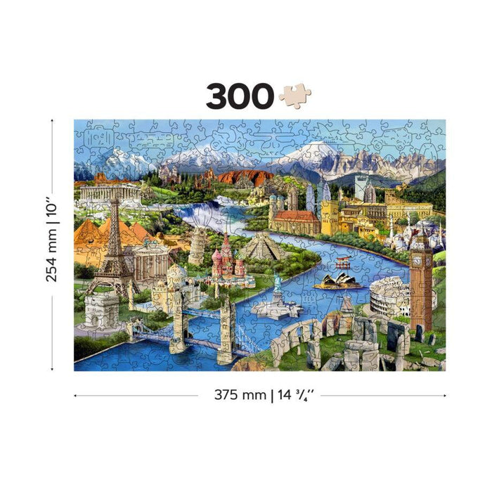 World Landmarks 300 Piece Wood Jigsaw Puzzle Wooden City - for just $24.99! 