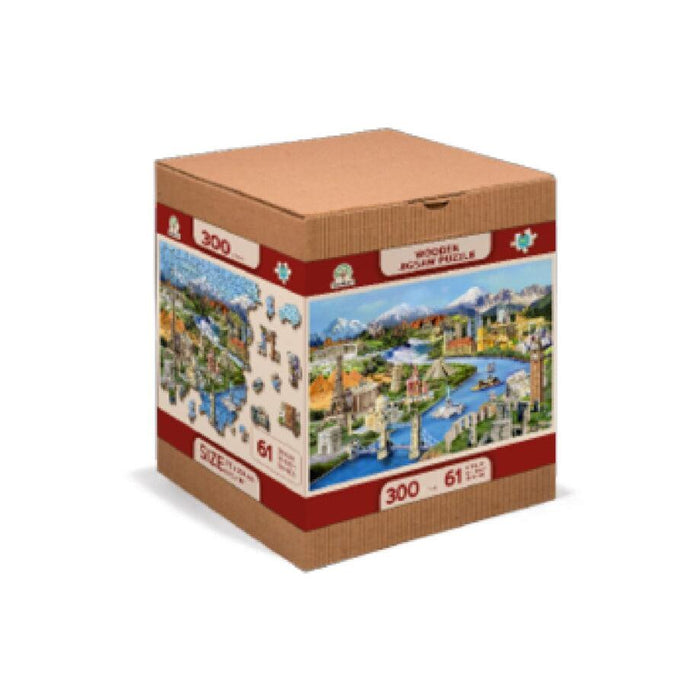 World Landmarks 300 Piece Wood Jigsaw Puzzle Wooden City - for just $24.99! 