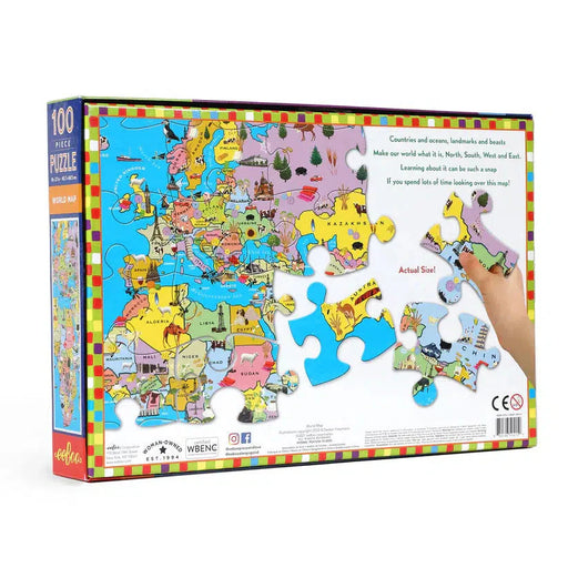 World Map 100 Piece Jigsaw Puzzle eeBoo - for just $18.99! 