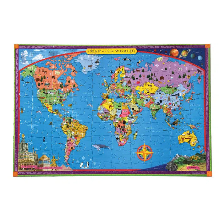 World Map 100 Piece Jigsaw Puzzle eeBoo - for just $18.99! 