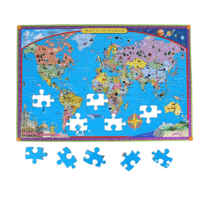 World Map 100 Piece Jigsaw Puzzle eeBoo - for just $18.99! 