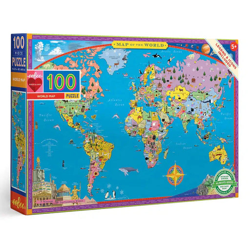 World Map 100 Piece Jigsaw Puzzle eeBoo - for just $18.99! 