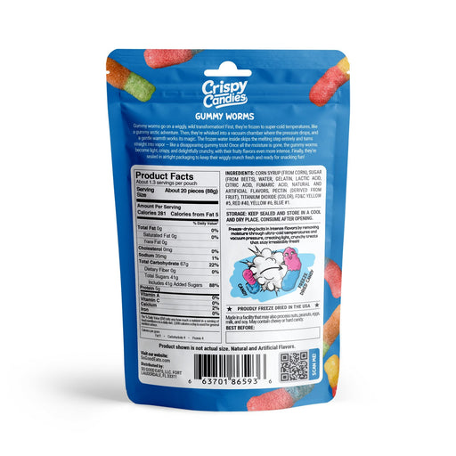 Crispy Candies - Gummy Worms Freeze Dried Candy 114g - for just $9.99! 