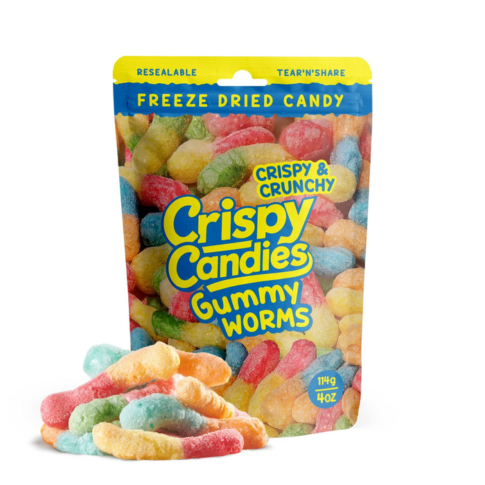 Crispy Candies - Gummy Worms Freeze Dried Candy 114g - for just $9.99! 
