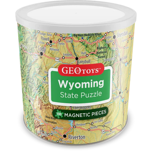 Wyoming State 100 Piece Magnetic Jigsaw Puzzle Geotoys - for just $11.99! 