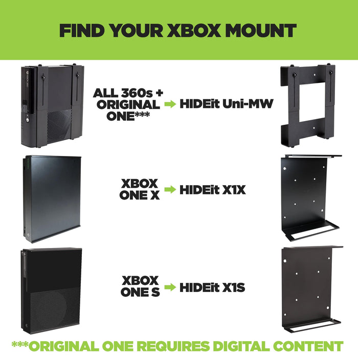 HIDEit Uni-MW | Adjustable Xbox 360 + Xbox One + Xbox One Slim Wall Mount - for just $35! 