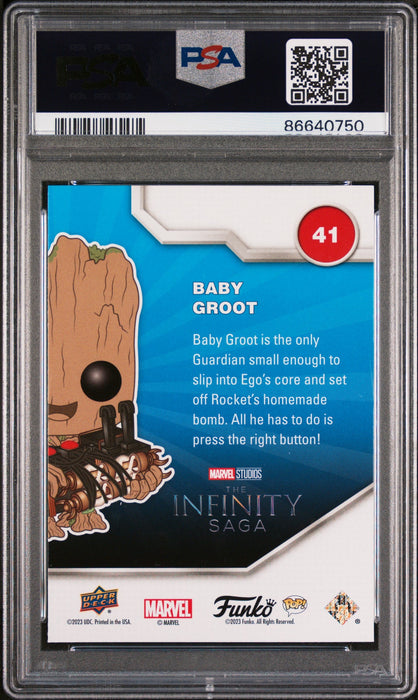2023 UPPER DECK FUNKO POP MARVEL  BABY GROOT GLOWINTHEDARK #41  PSA 10 - for just $99! 