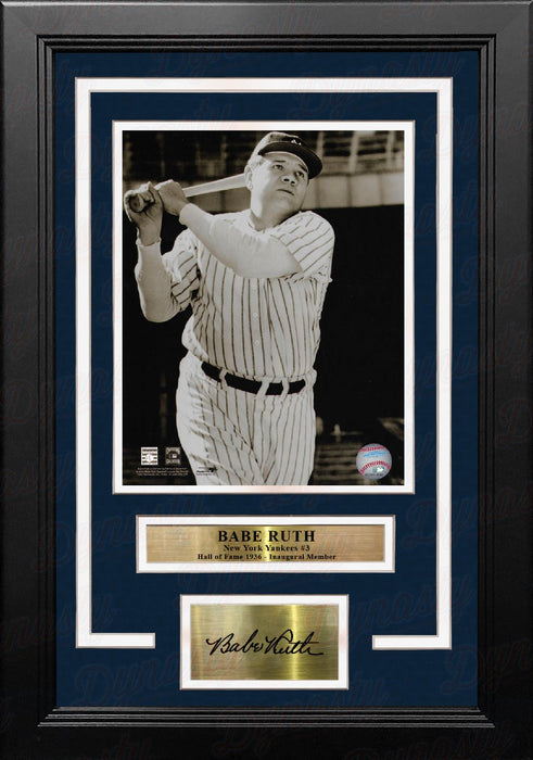 Babe Ruth in Action New York Yankees 8" x 10" Framed Baseball Photo with Engraved Autograph - for just $79.99! 