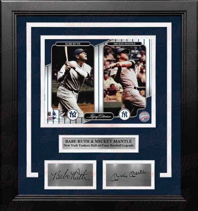 Babe Ruth & Mickey Mantle New York Yankees 8" x 10" Framed Baseball Photo with Engraved Autographs - for just $79.99! 