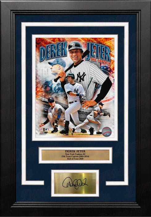 Derek Jeter Captain Collage New York Yankees 8" x 10" Framed Baseball Photo with Engraved Autograph - for just $79.99! 