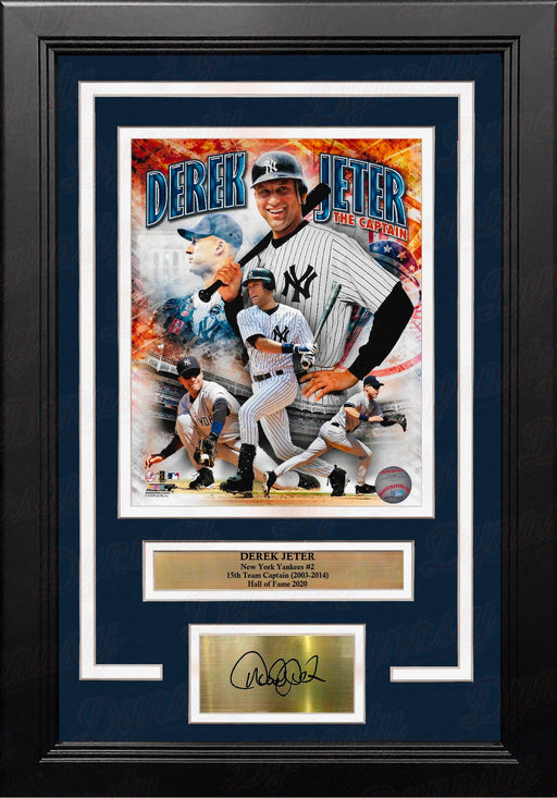 Derek Jeter Captain Collage New York Yankees 8" x 10" Framed Baseball Photo with Engraved Autograph - for just $79.99! 