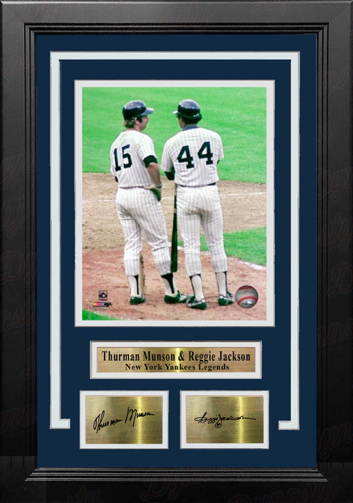 Thurman Munson & Reggie Jackson New York Yankees 8x10 Framed Baseball Photo with Engraved Autographs - for just $79.99! 