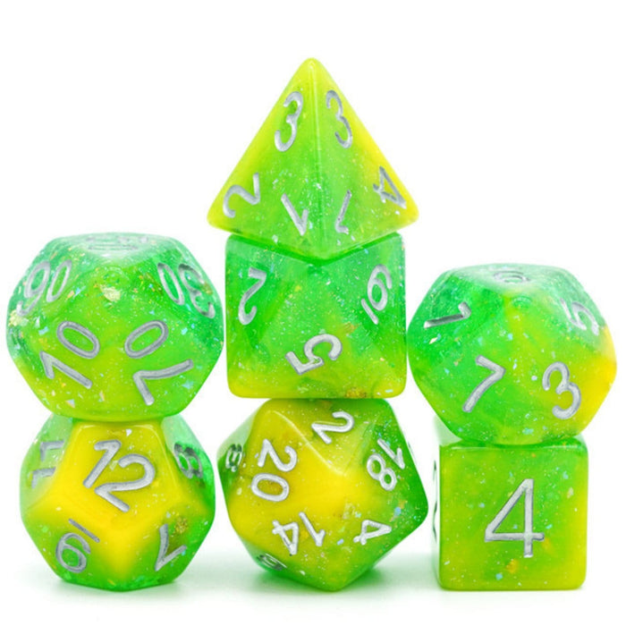 Yellow & Green Seabed Treasure RPG Dice Set - for just $13.99! 