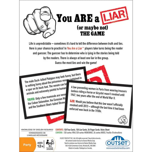 You Are a Liar (or maybe not) The Game - Outset - for just $17.99! 