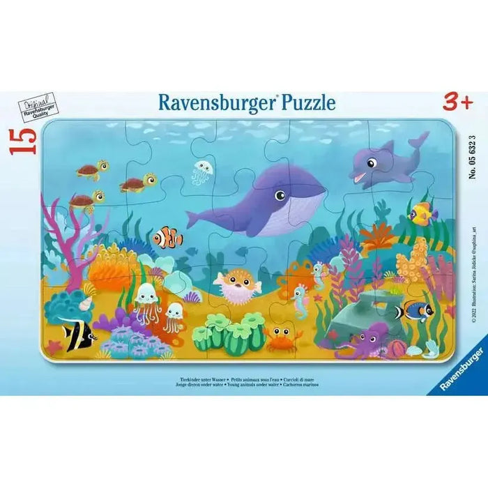 Young Animals Under Water 15 Piece Tray Jigsaw Puzzle Ravensburger - for just $9.99! 
